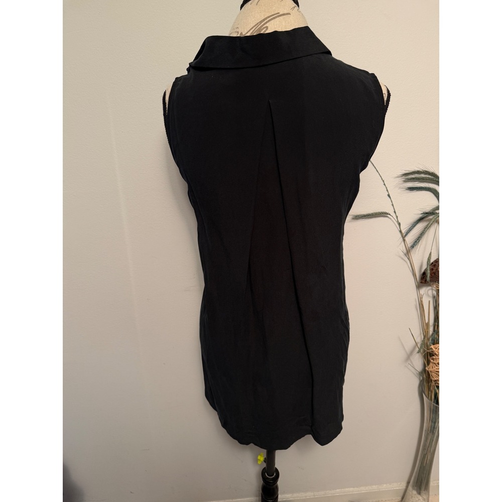 Madewell‎ 1937 Sleeveless Black Silk Button Up Shirt Top Size S